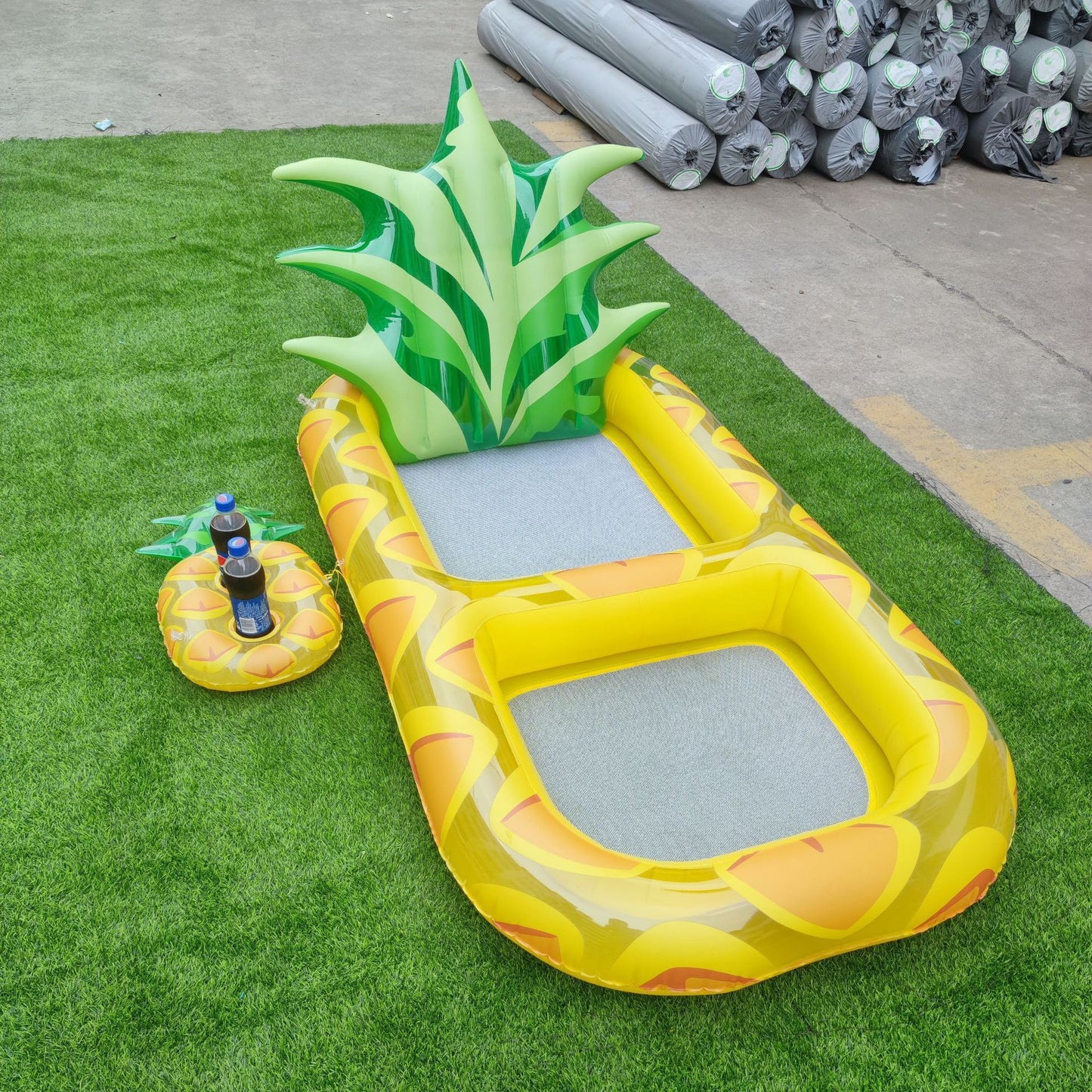Inflatable Swimming Pool, Pineapple Floating Row Air Cushion Bed, Summer Water Floating Hammock Air Mattress Water Sports Toys