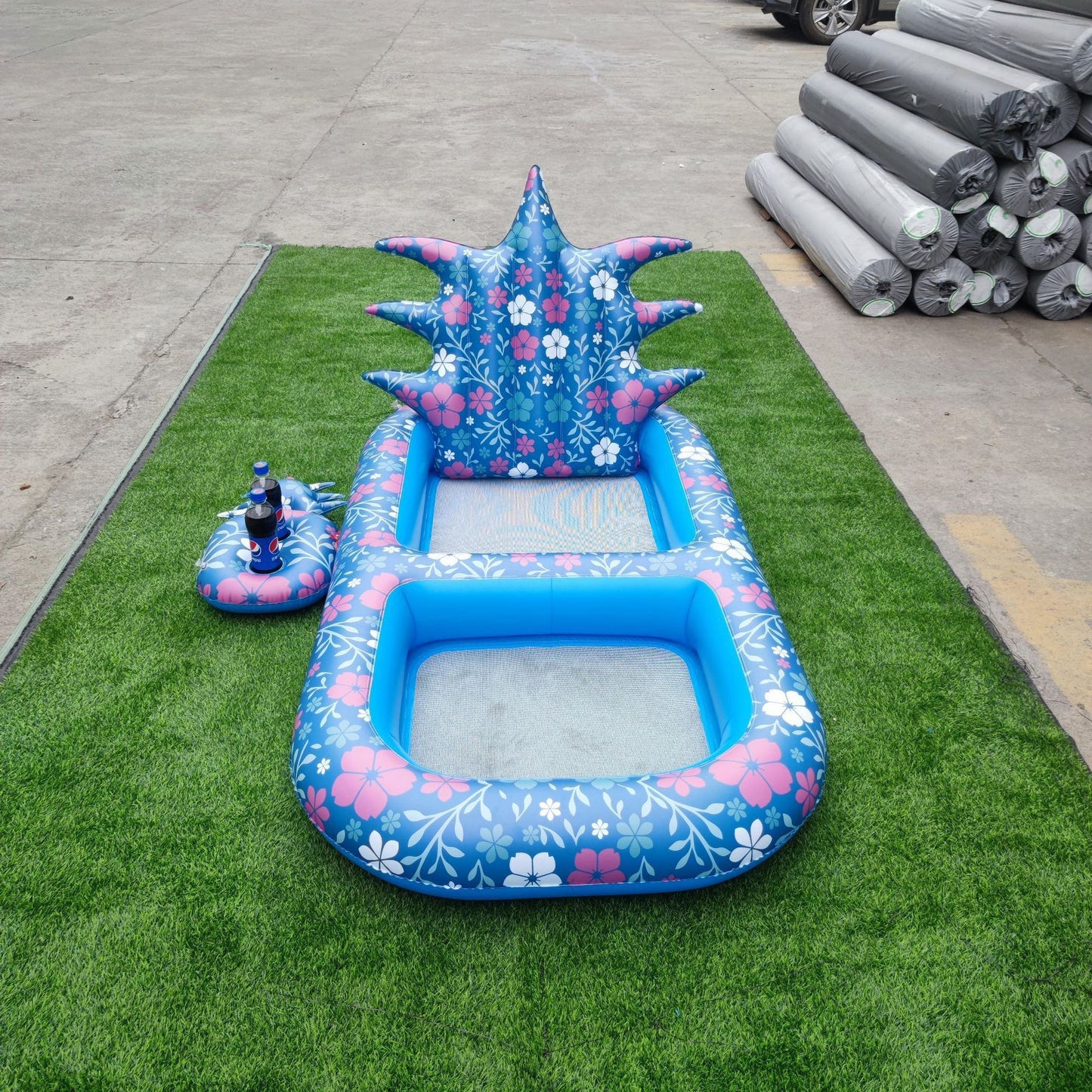 Inflatable Swimming Pool, Pineapple Floating Row Air Cushion Bed, Summer Water Floating Hammock Air Mattress Water Sports Toys