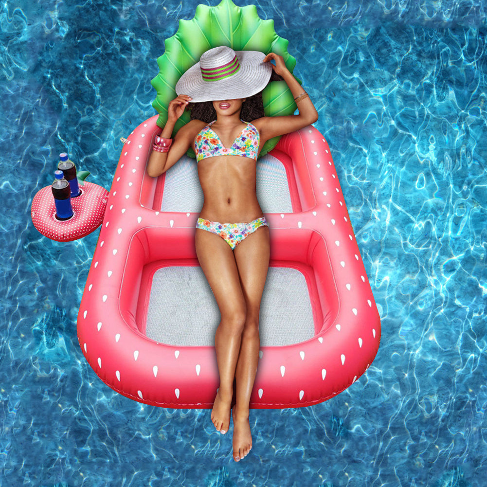 Inflatable Swimming Pool, Pineapple Floating Row Air Cushion Bed, Summer Water Floating Hammock Air Mattress Water Sports Toys
