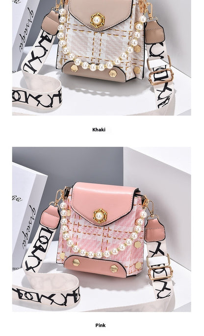 Fashion Women'S Crossbody Bag, Girl'S Cute Princess Wallet, Classic Shoulder Bag, Summer Pearl Chain Phone Bag