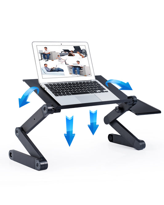 Adjustable Laptop Stand, RAINBEAN Laptop Desk with 2 CPU Cooling USB Fans for Bed