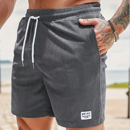 Short à lacets avec cordon de serrage, pantalon court de sport en velours côtelé, vêtements d'été pour hommes