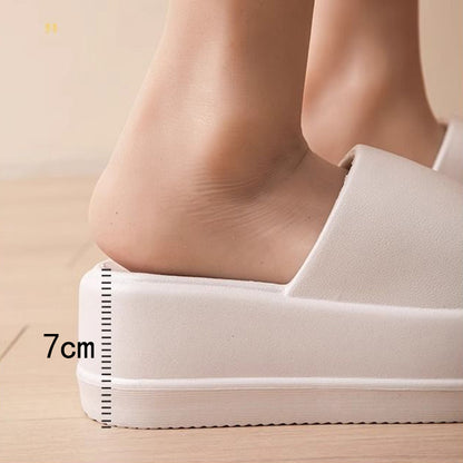 7cm High Heel Flat Slippers, Outdoor Garden Slippers For Women