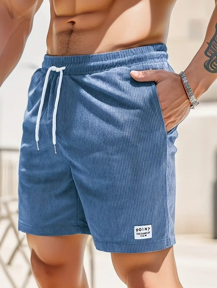 Short à lacets avec cordon de serrage, pantalon court de sport en velours côtelé, vêtements d'été pour hommes