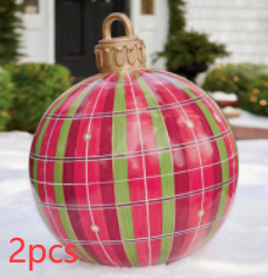 Boule décorée gonflable extérieure de PVC 60CM de Noël