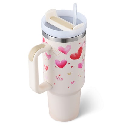 Tasse thermique en acier inoxydable avec poignée, cadeau de saint-valentin