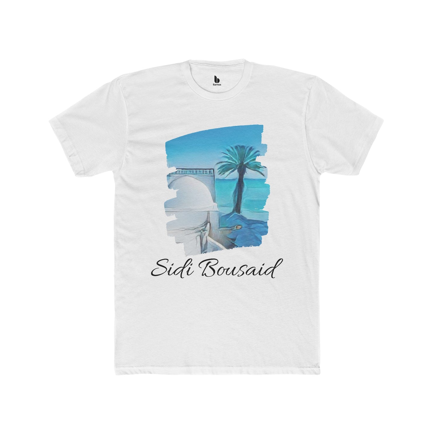 Sidi Bou Said Men's Cotton Tee: Timeless Elegance