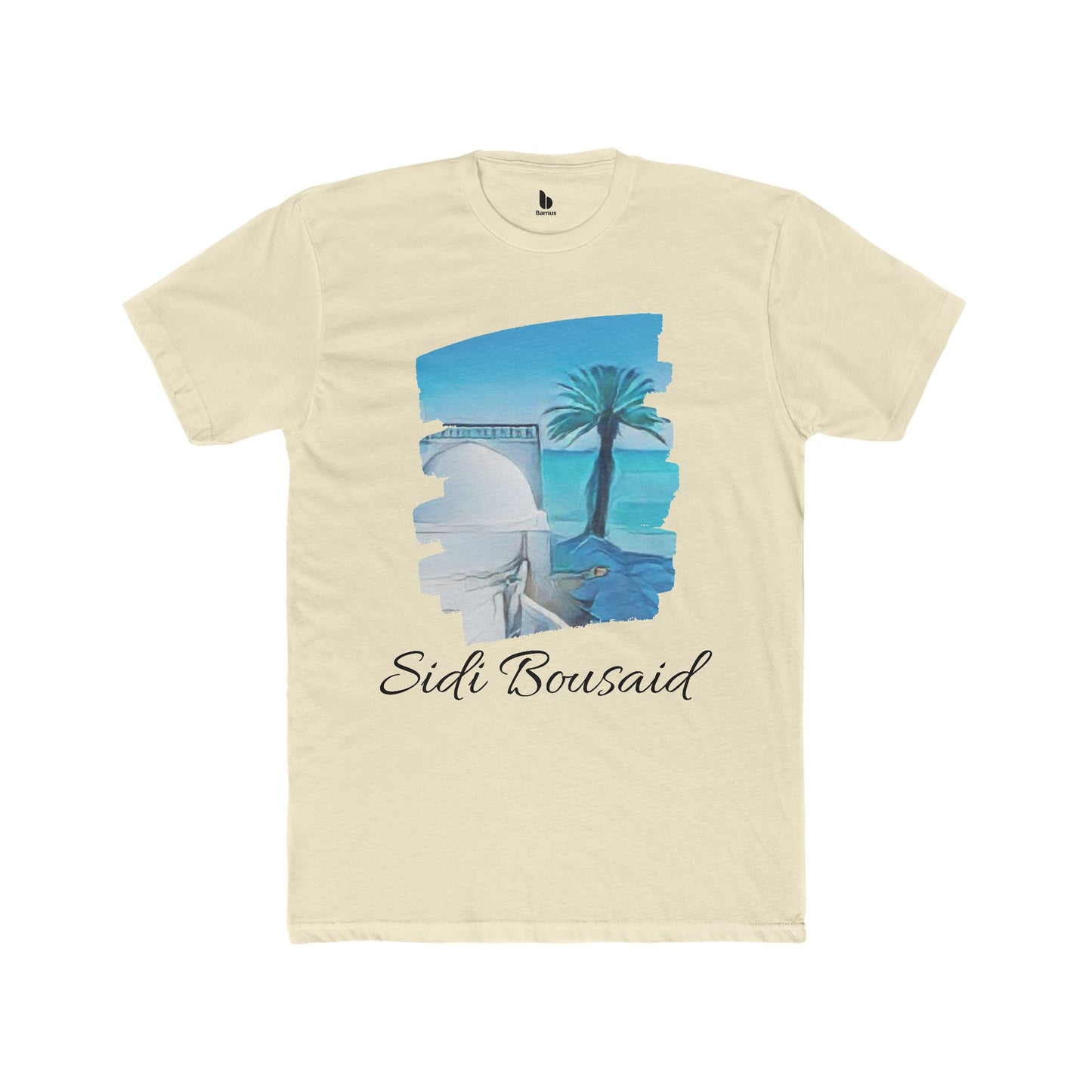 Sidi Bou Said Men's Cotton Tee: Timeless Elegance