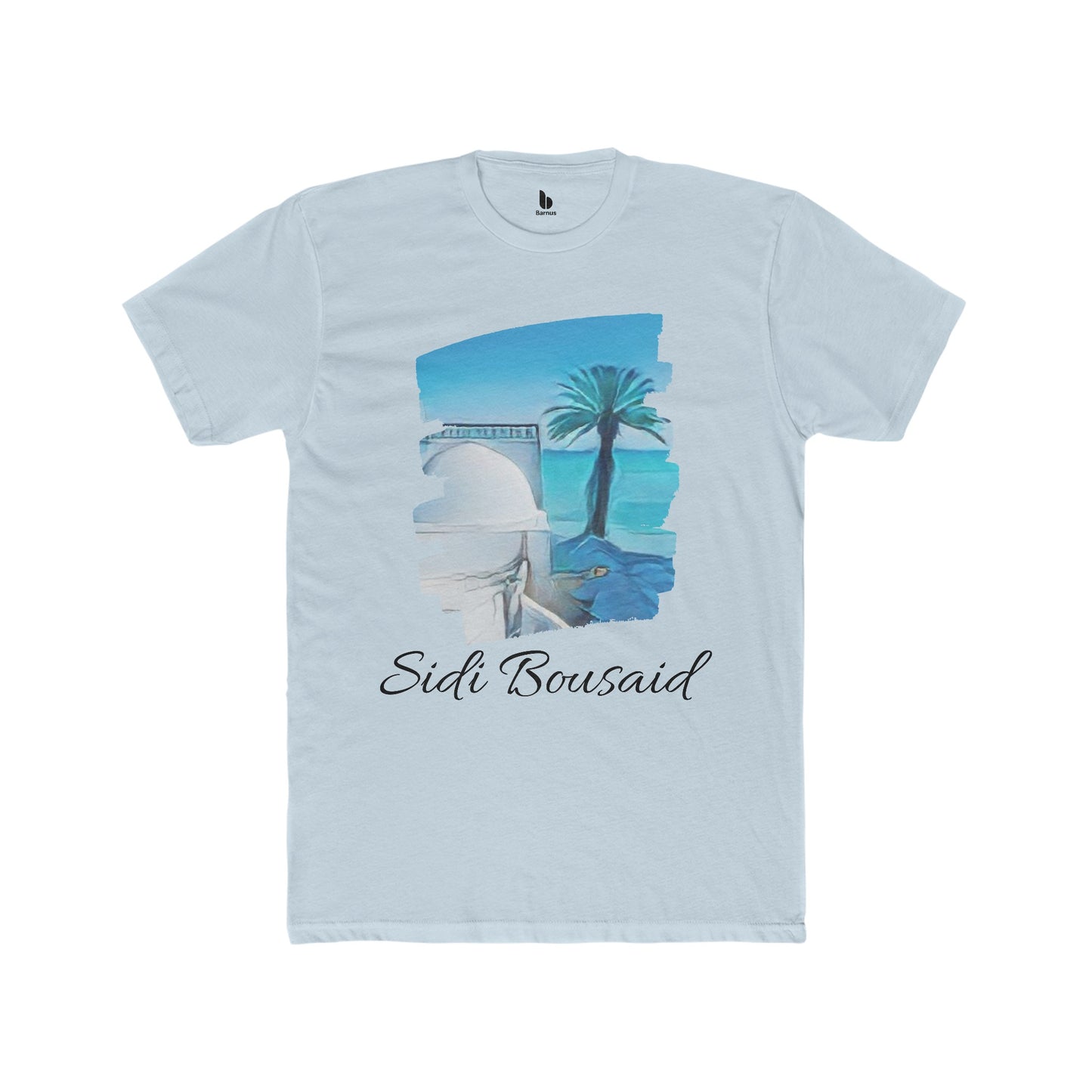 Sidi Bou Said Men's Cotton Tee: Timeless Elegance