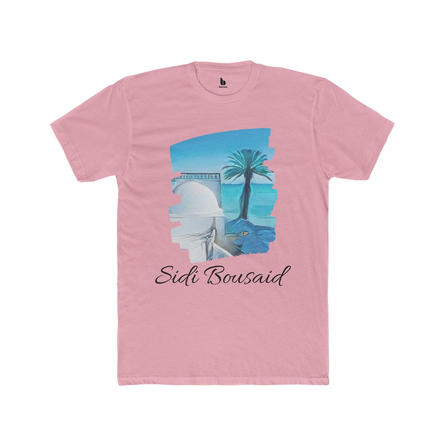 Sidi Bou Said Men's Cotton Tee: Timeless Elegance