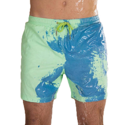 Changement magique couleur short de plage été hommes maillot de bain maillot de bain maillot de bain à séchage rapide short de bain pantalon de plage