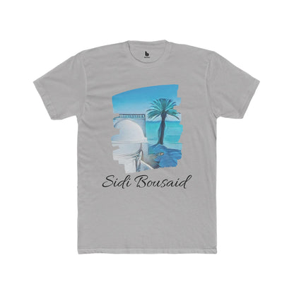 Sidi Bou Said Men's Cotton Tee: Timeless Elegance