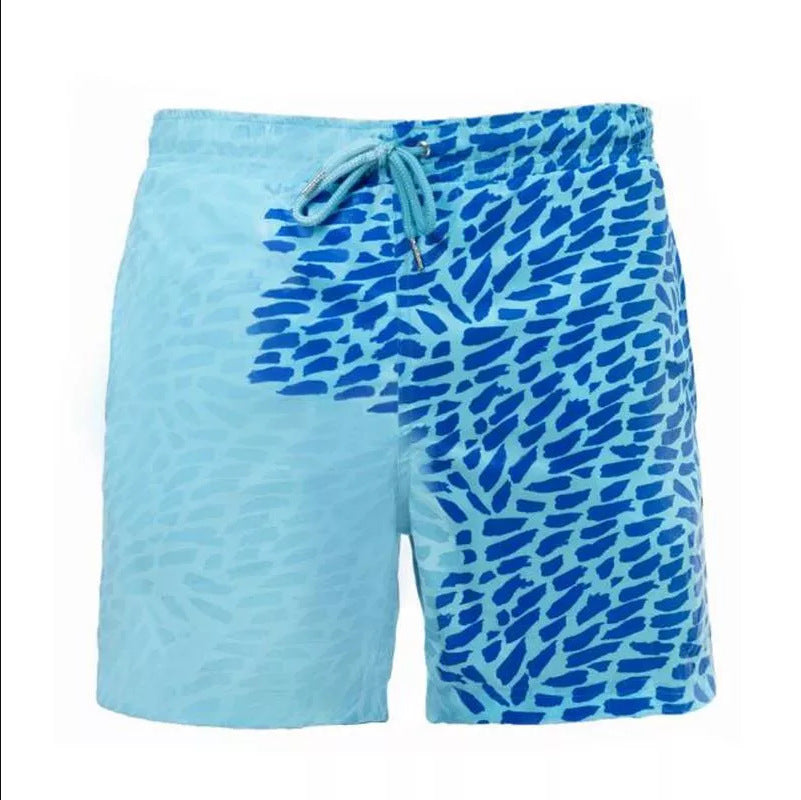 Changement magique couleur short de plage été hommes maillot de bain maillot de bain maillot de bain à séchage rapide short de bain pantalon de plage