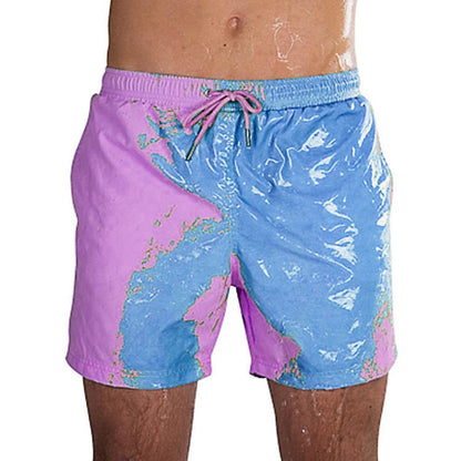 Changement magique couleur short de plage été hommes maillot de bain maillot de bain maillot de bain à séchage rapide short de bain pantalon de plage