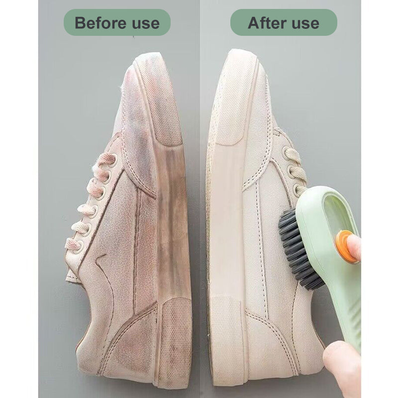 Brosse de nettoyage en profondeur pour chaussures, à décharge automatique de liquide, à poils souples, pour le linge domestique, outil de nettoyage à usage quotidien