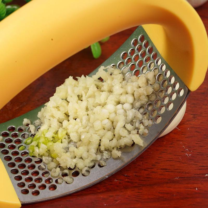 Stainless Steel Garlic Masher, Garlic Press Household Manual Curve Fruit Vegetable Tools Kitchen Gadgets