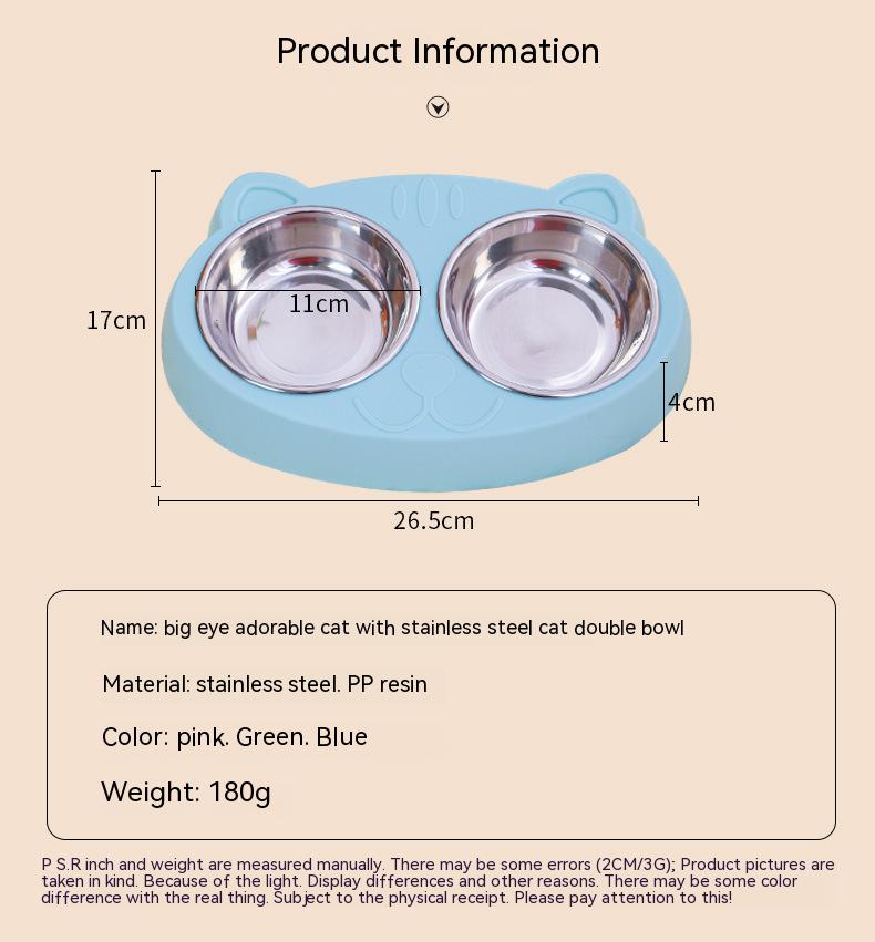 Double gamelles d'eau et de nourriture pour chien en acier inoxydable