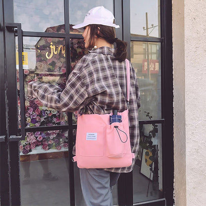 Sac à main pour étudiantes avec poches Sac à bandoulière Preppy Buckpack pour femmes