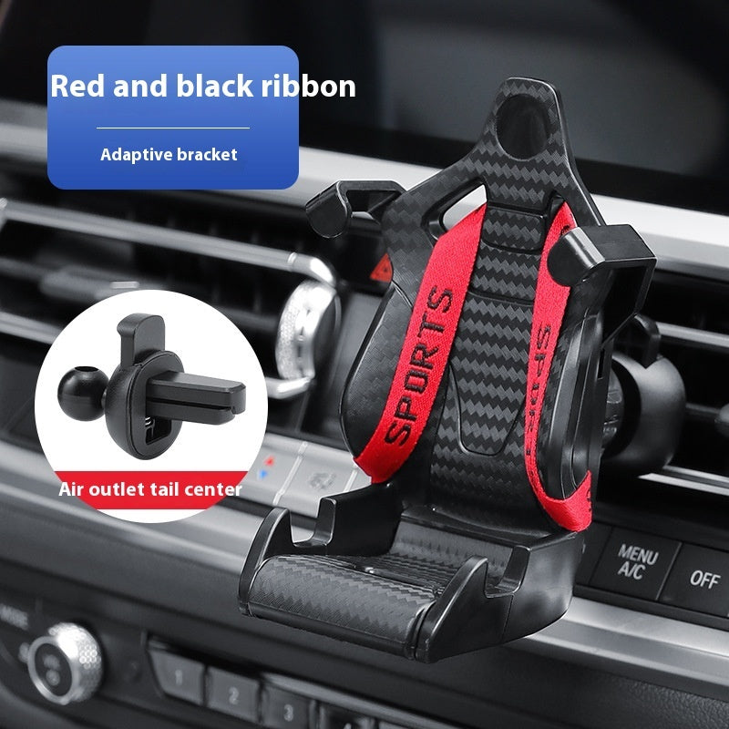 Support pour téléphone de voiture en forme de siège de course, Clip de téléphone portable à ventilation automatique, support de téléphone portable rotatif à 360 degrés pour l'intérieur de la voiture