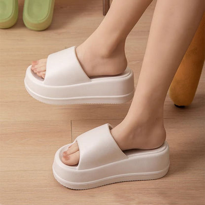 7cm High Heel Flat Slippers, Outdoor Garden Slippers For Women