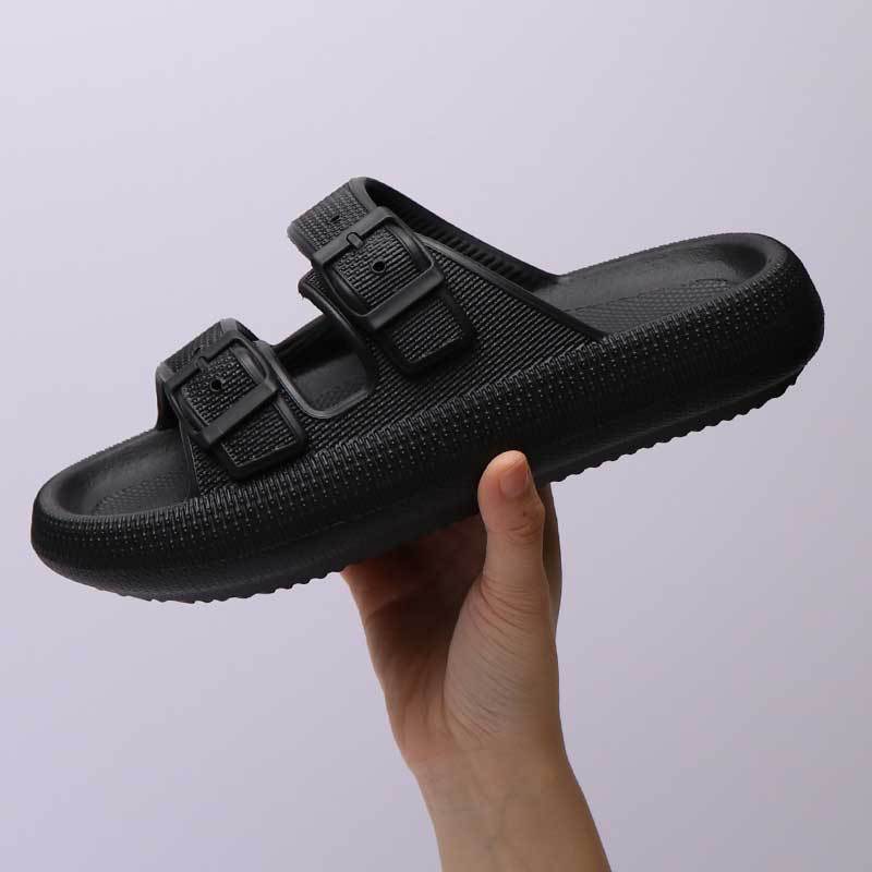 Platform Slippers Women's Summer Buckle, Home Shoes Fashion Outdoor Wear Soft Bottom Sandals