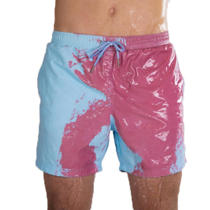 Changement magique couleur short de plage été hommes maillot de bain maillot de bain maillot de bain à séchage rapide short de bain pantalon de plage