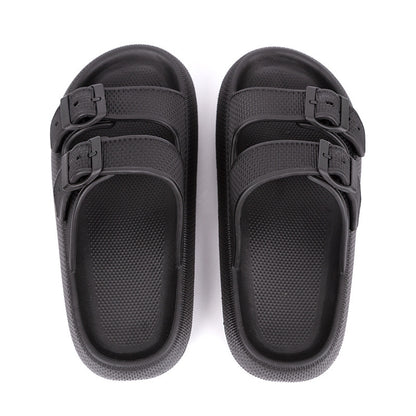 Platform Slippers Women's Summer Buckle, Home Shoes Fashion Outdoor Wear Soft Bottom Sandals