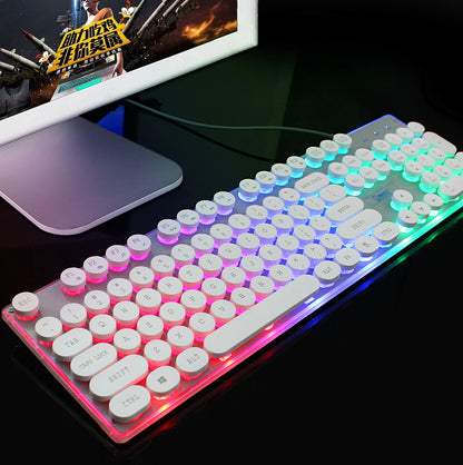 Ensemble clavier et souris filaire lumineux en cristal coloré