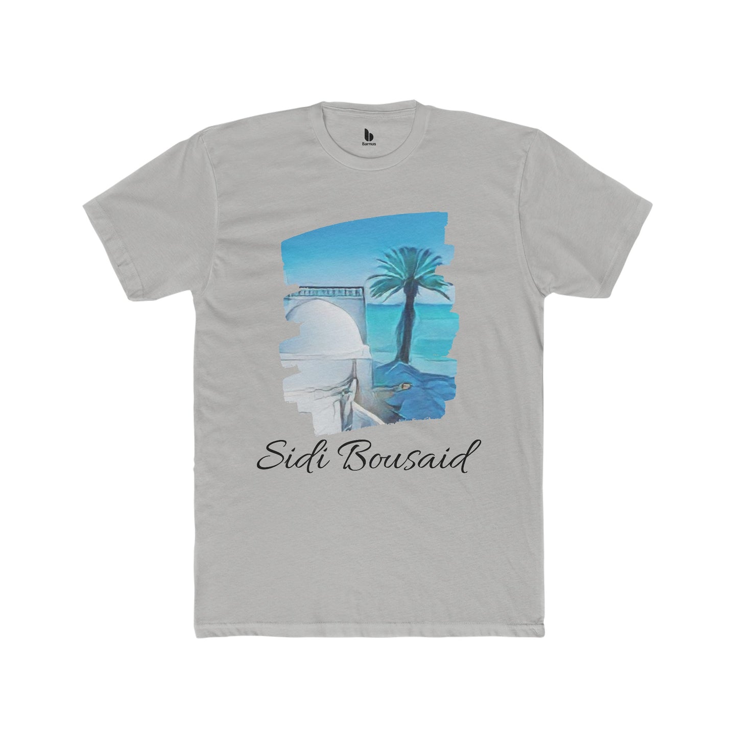 Sidi Bou Said Men's Cotton Tee: Timeless Elegance