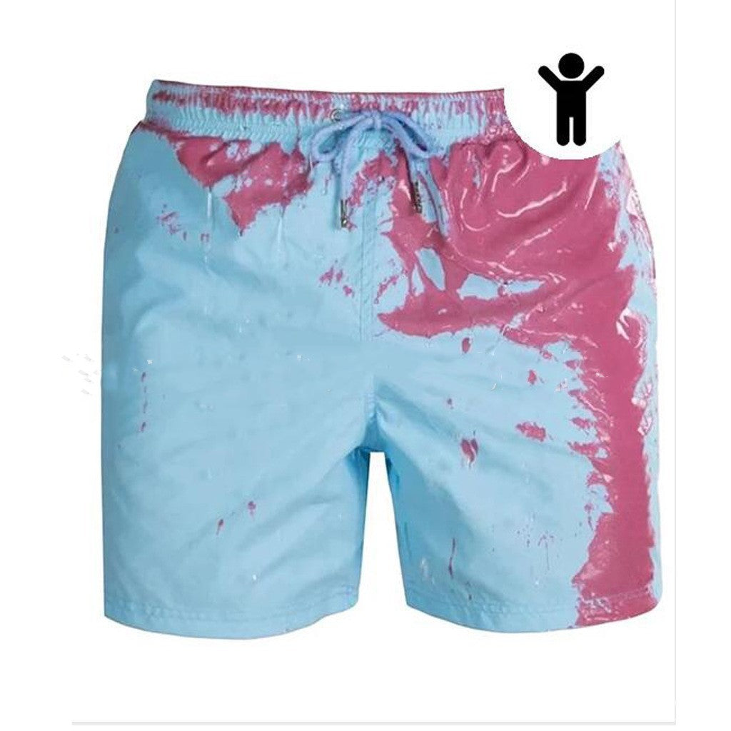 Changement magique couleur short de plage été hommes maillot de bain maillot de bain maillot de bain à séchage rapide short de bain pantalon de plage