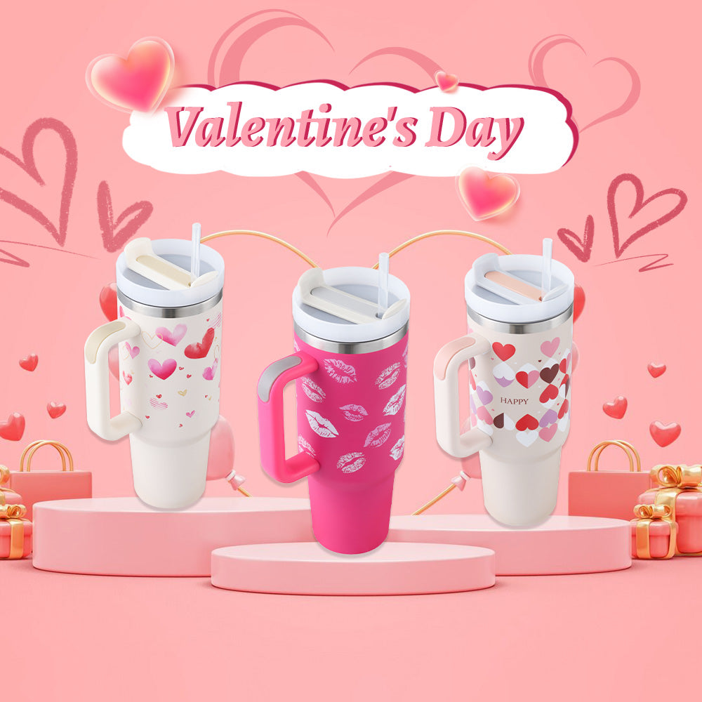 Valentines Day Gift Thermal Stainless Steel Mug with Handle