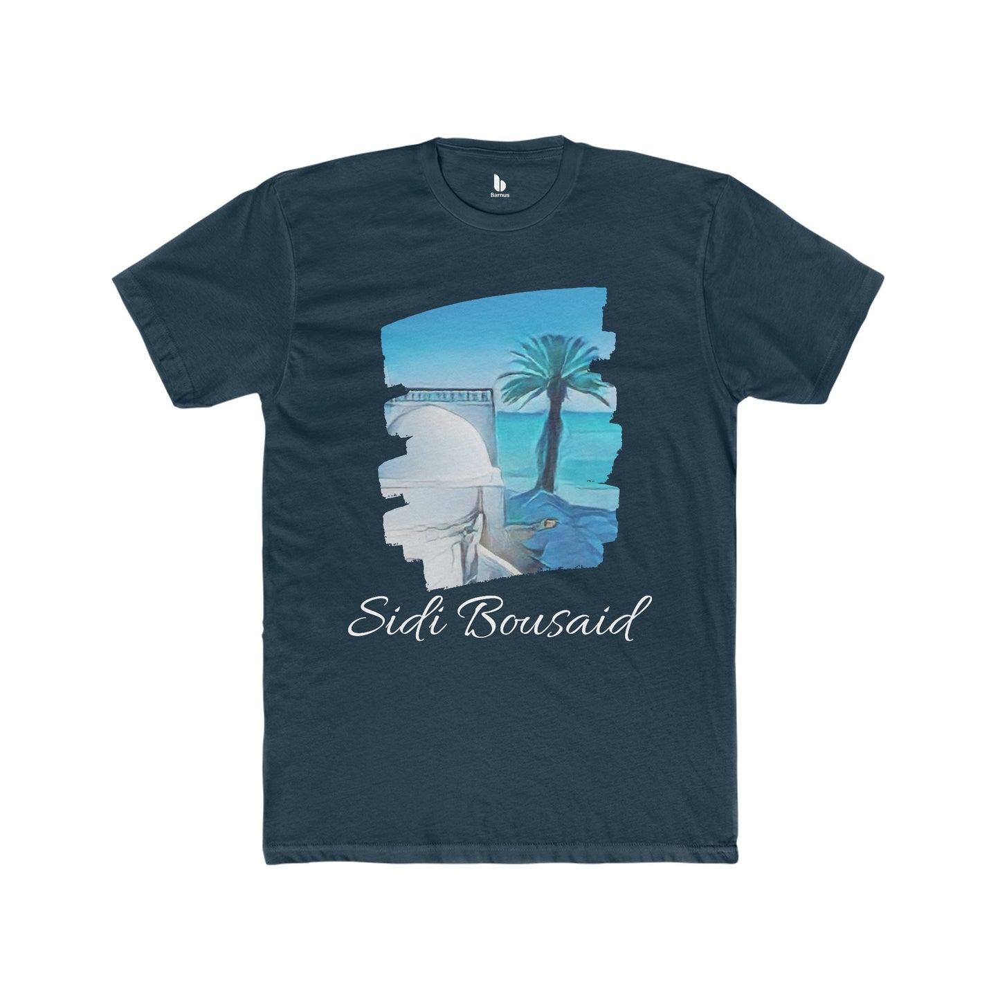 Sidi Bou Said Men's Cotton Tee: Timeless Elegance