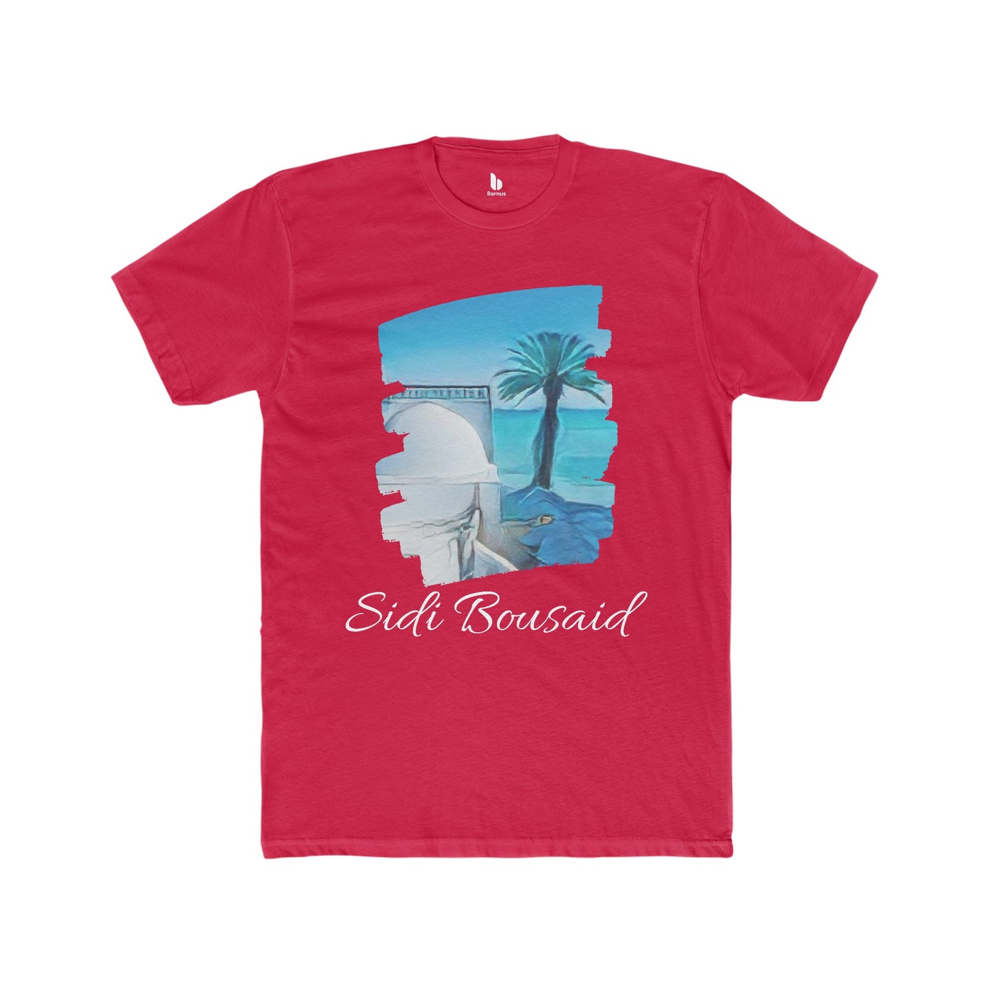 Sidi Bou Said Men's Cotton Tee: Timeless Elegance