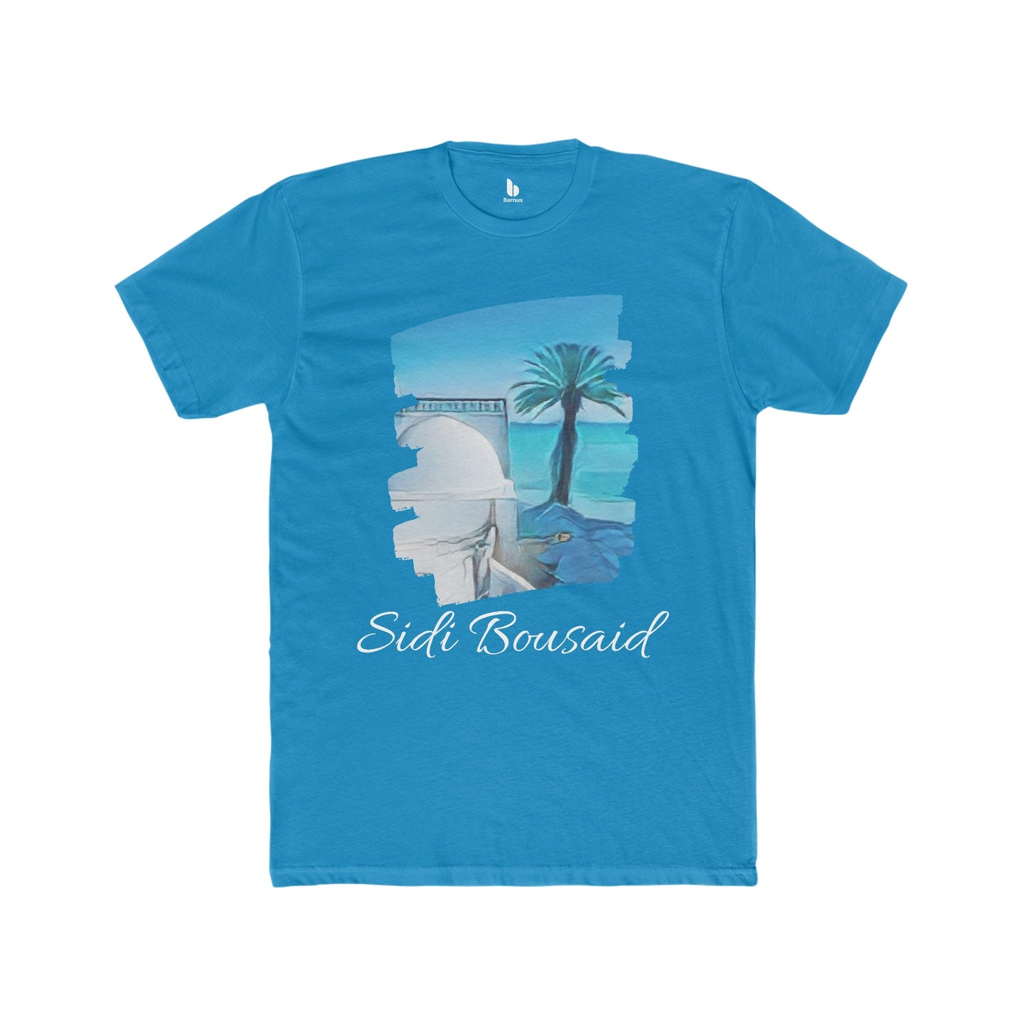 Sidi Bou Said Men's Cotton Tee: Timeless Elegance