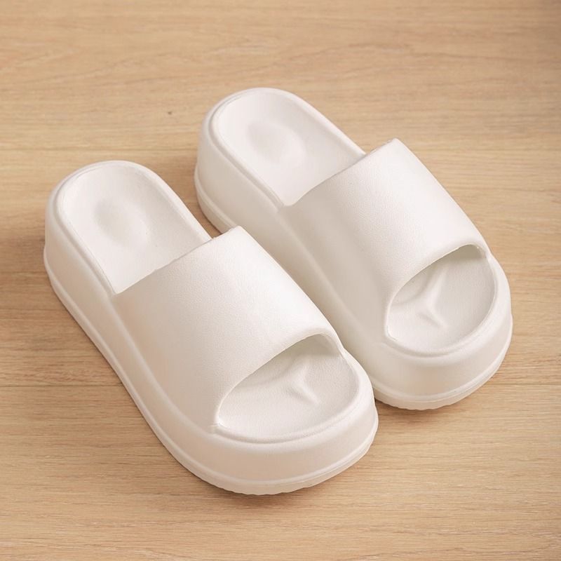 7cm High Heel Flat Slippers, Outdoor Garden Slippers For Women