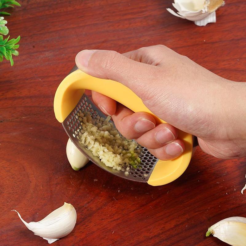 Stainless Steel Garlic Masher, Garlic Press Household Manual Curve Fruit Vegetable Tools Kitchen Gadgets