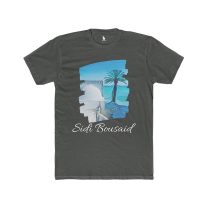 Sidi Bou Said Men's Cotton Tee: Timeless Elegance