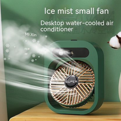 Air Conditioning Fan Desk Misting,Fan Air Cooler Cooling USB Rechargeable Humidifier Portable Spray Fan With 3 Wind Speeds Mist Fan For Home