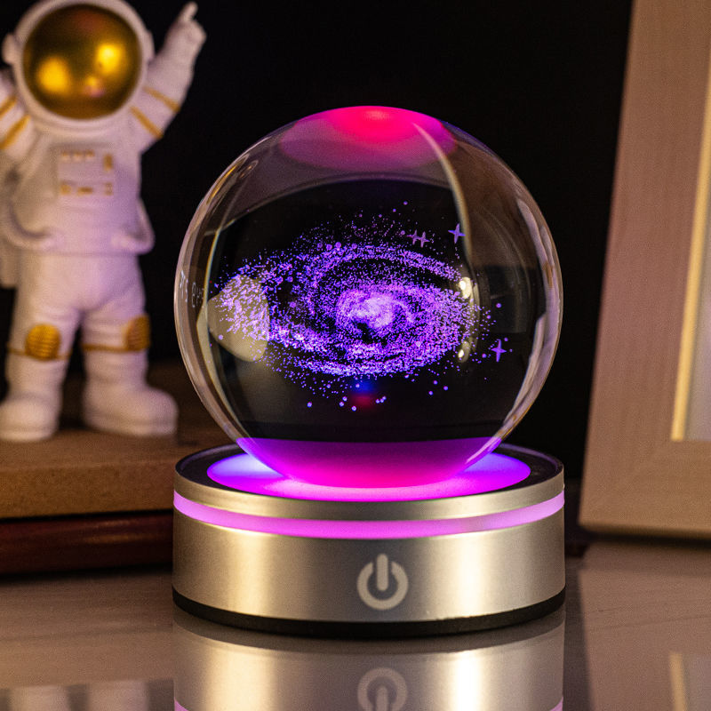 Creative 3D Inner Carving Luminous Crystal Ball, Home Decorations Gifts Selection