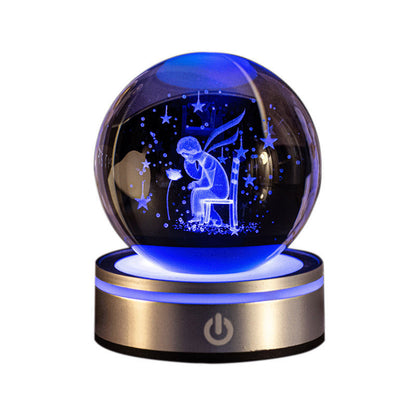 Creative 3D Inner Carving Luminous Crystal Ball, Home Decorations Gifts Selection