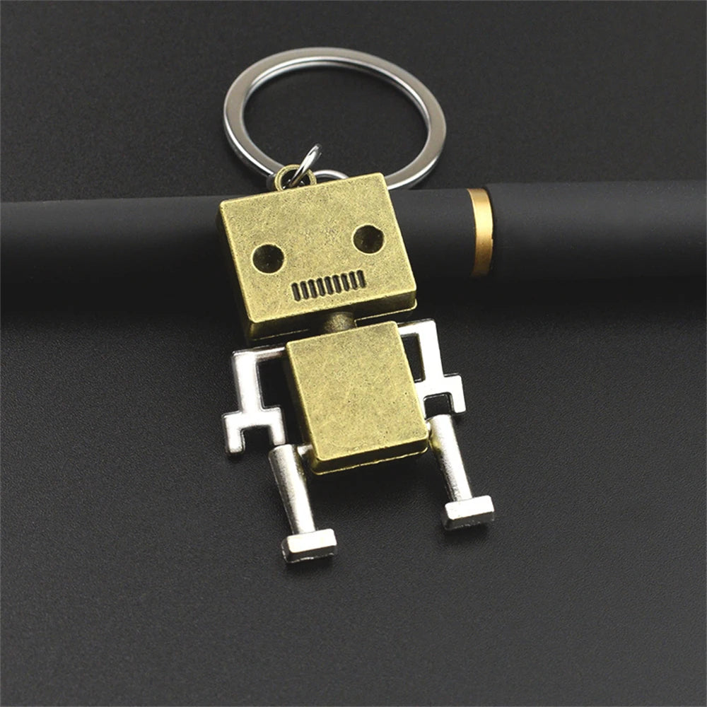 Vintage Halloween Skull Robot Keychain – Movable Metal Alloy Keyring for Men & Women – Cute Car Key Accessory & Gift