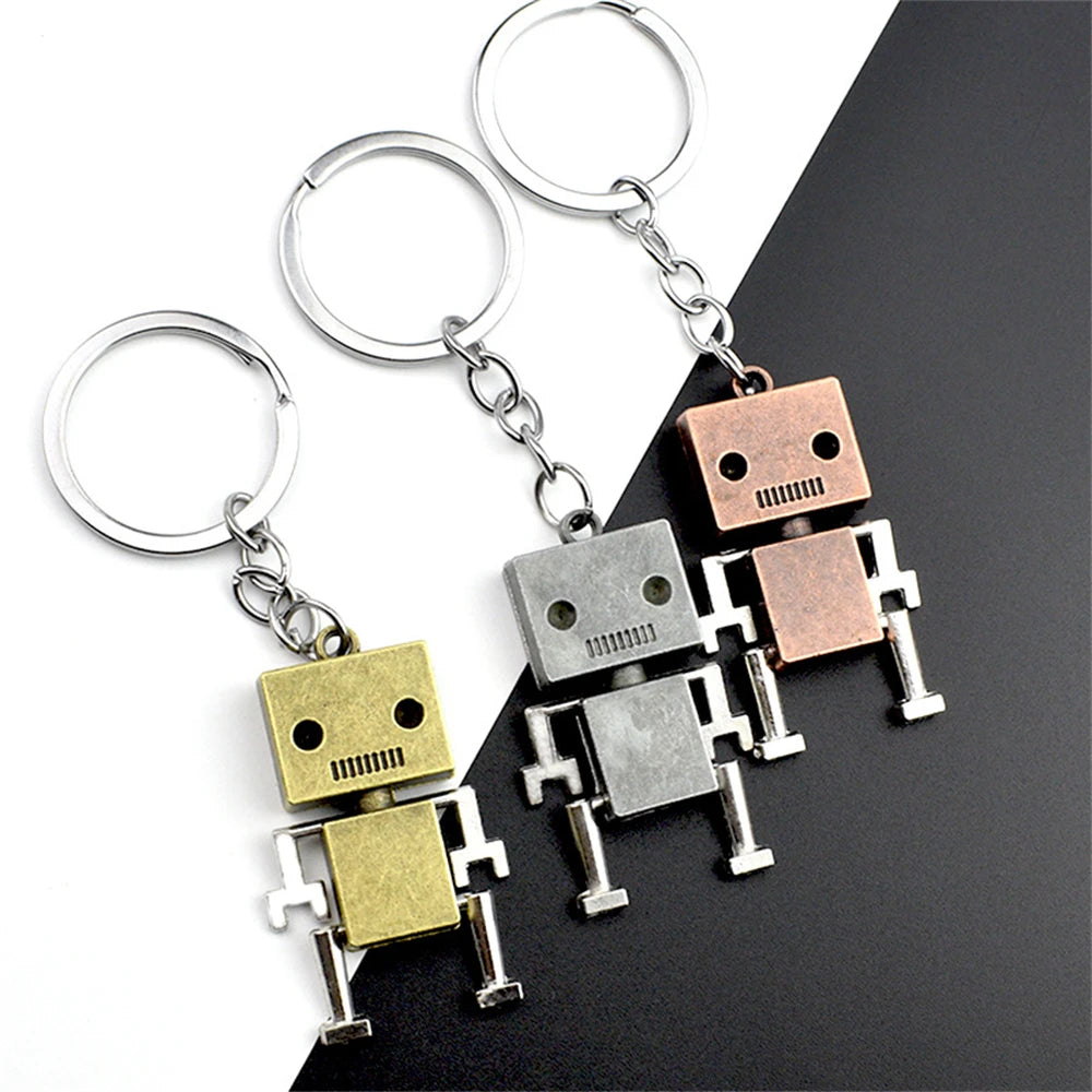 Vintage Halloween Skull Robot Keychain – Movable Metal Alloy Keyring for Men & Women – Cute Car Key Accessory & Gift