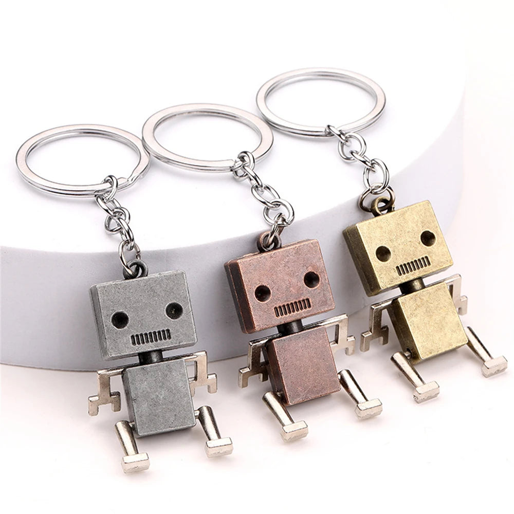 Vintage Halloween Skull Robot Keychain – Movable Metal Alloy Keyring for Men & Women – Cute Car Key Accessory & Gift