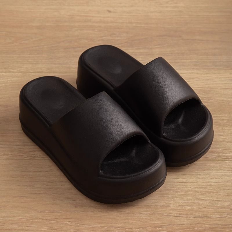 7cm High Heel Flat Slippers, Outdoor Garden Slippers For Women