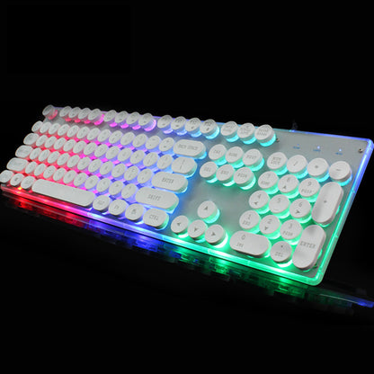 Ensemble clavier et souris filaire lumineux en cristal coloré