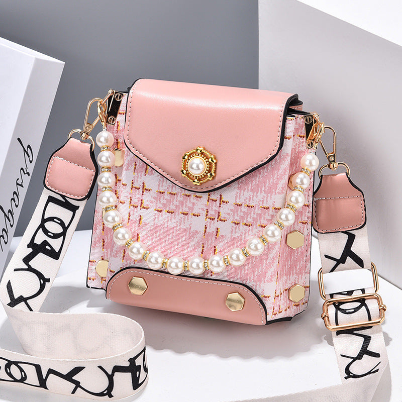 Fashion Women'S Crossbody Bag, Girl'S Cute Princess Wallet, Classic Shoulder Bag, Summer Pearl Chain Phone Bag