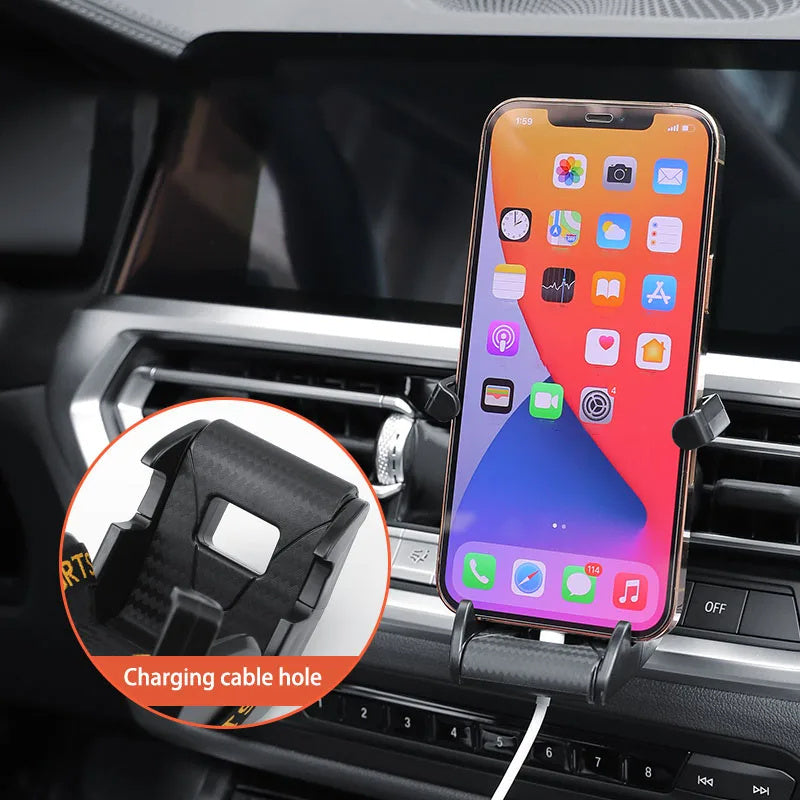 Support pour téléphone de voiture en forme de siège de course, Clip de téléphone portable à ventilation automatique, support de téléphone portable rotatif à 360 degrés pour l'intérieur de la voiture