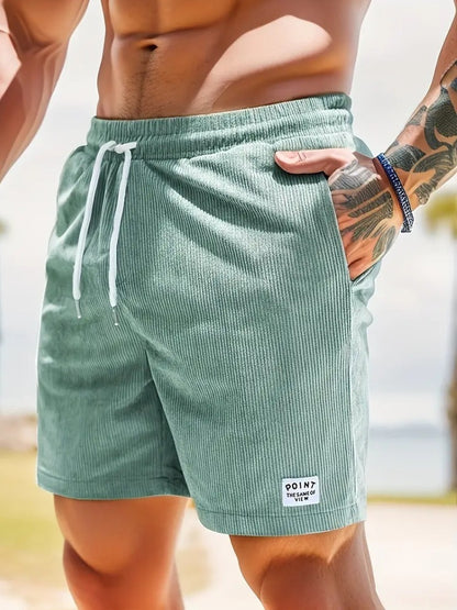 Short à lacets avec cordon de serrage, pantalon court de sport en velours côtelé, vêtements d'été pour hommes