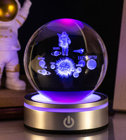 Creative 3D Inner Carving Luminous Crystal Ball, Home Decorations Gifts Selection