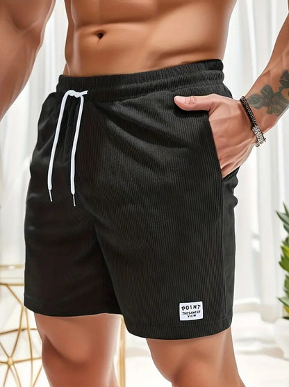 Short à lacets avec cordon de serrage, pantalon court de sport en velours côtelé, vêtements d'été pour hommes